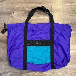 Lauferini 1990’s Purple and Turquoise Large Weekender Bag